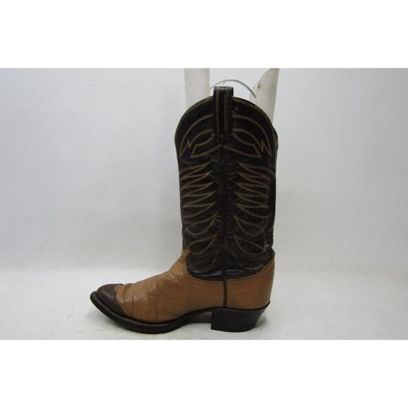 TONY LAMA Gold Label Mens Size 9 D Two Toned Brown Leather Cap Toe Cowboy Boots main image 9